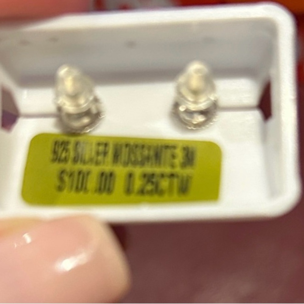 Moissonite .25 CTW Silver Stud Earring - Picture 4 of 4